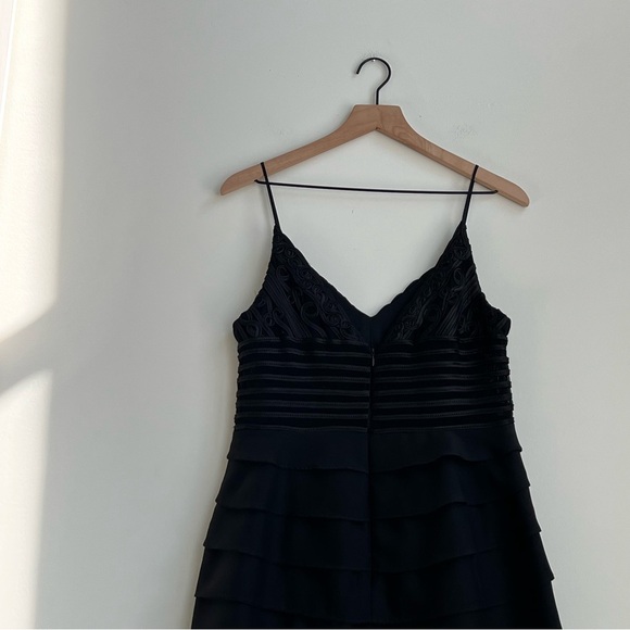 New Vintage Cache Y2K Asymmetric Ruffle Chiffon Ruched Illusion Dress 12 Ribbon - Picture 13 of 16